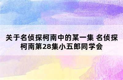 关于名侦探柯南中的某一集 名侦探柯南第28集小五郎同学会